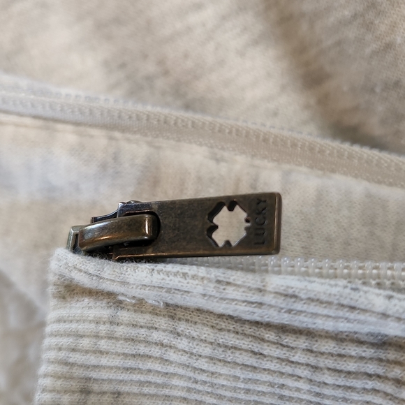 Lucky Brand Girls' Full Zip Sherpa Fleece Hoodie Putty Beige Heather Size 10-12 - Picture 12 of 12